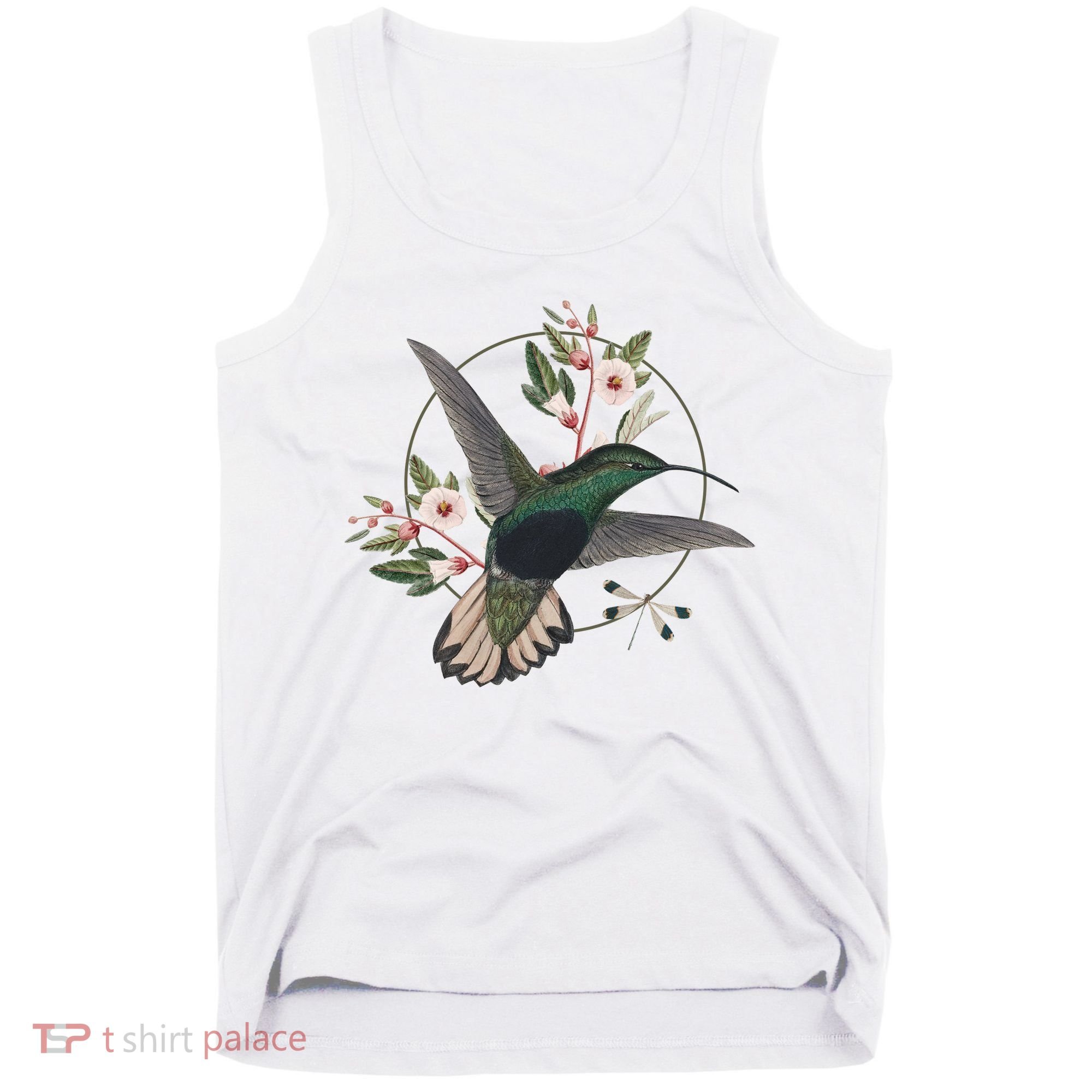 Floral Nature Hummingbird Tank Top