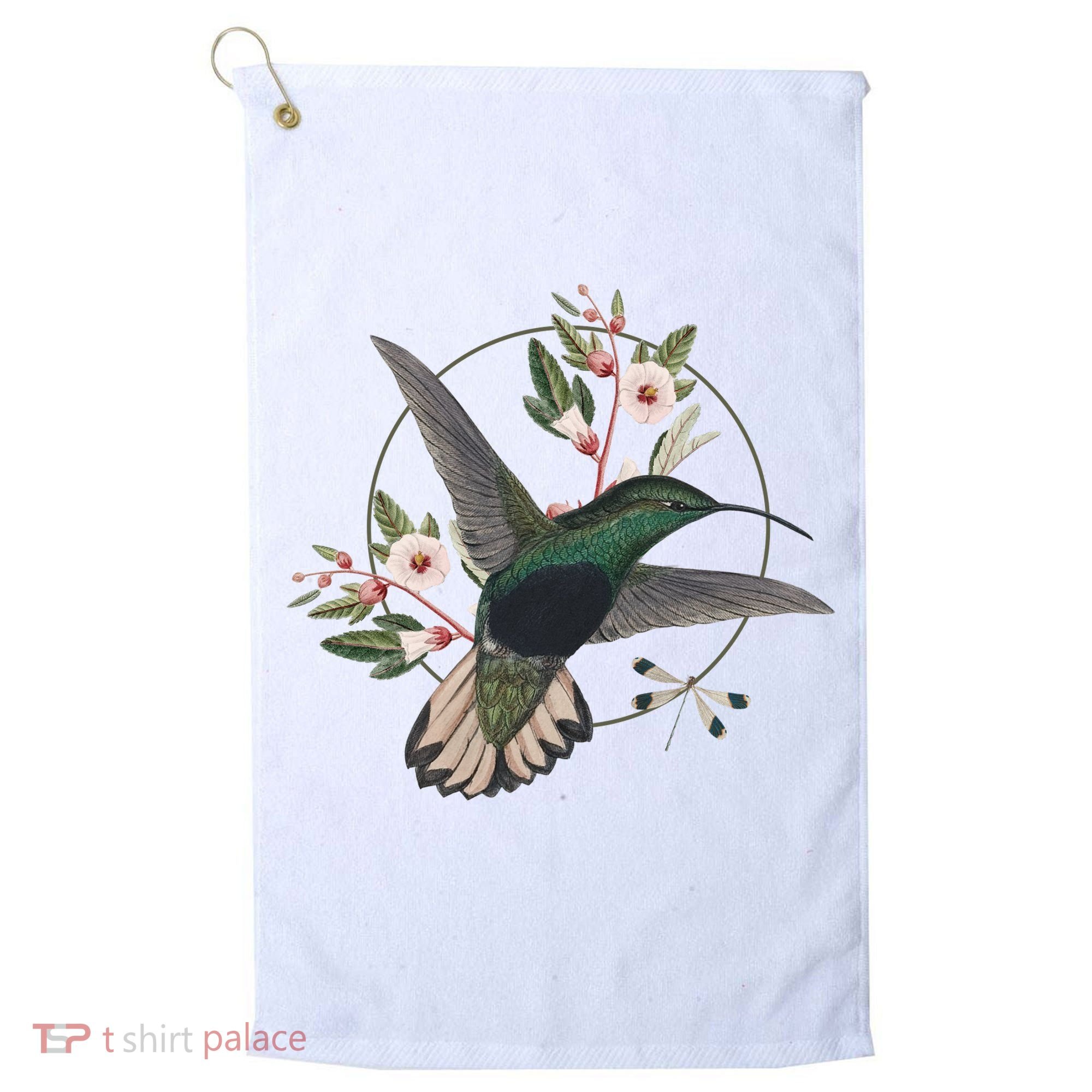 Floral Nature Hummingbird Golf Towel