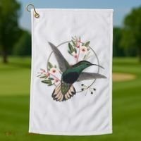 Floral Nature Hummingbird Golf Towel thumb 1