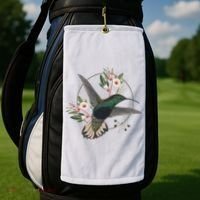 Floral Nature Hummingbird Golf Towel thumb 2
