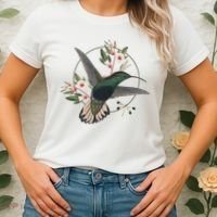 Floral Nature Hummingbird Women's T-Shirt thumb 2