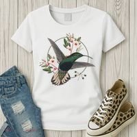 Floral Nature Hummingbird Women's T-Shirt thumb 3