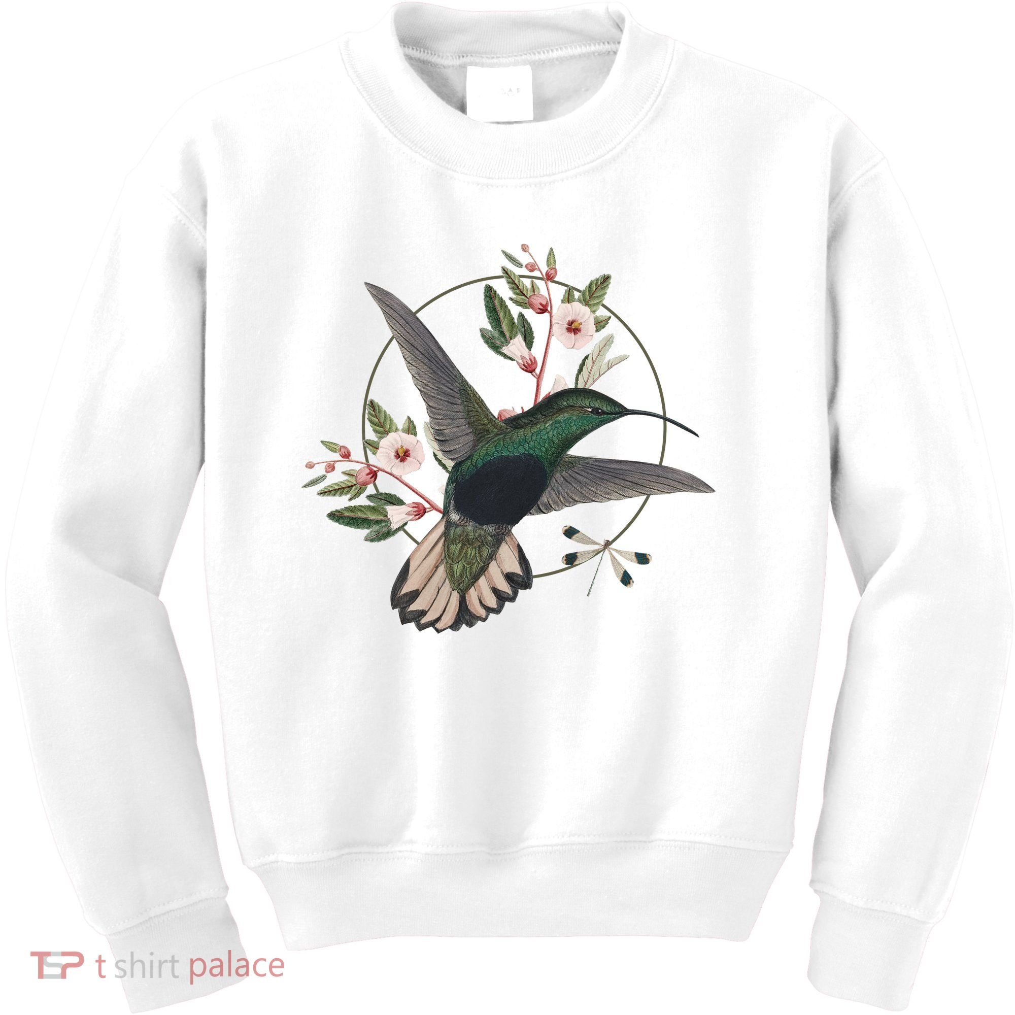 Floral Nature Hummingbird Kids Sweatshirt