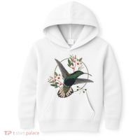 Floral Nature Hummingbird Kids Hoodie thumb 0