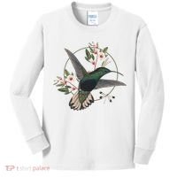Floral Nature Hummingbird Kids Long Sleeve Shirt thumb 0