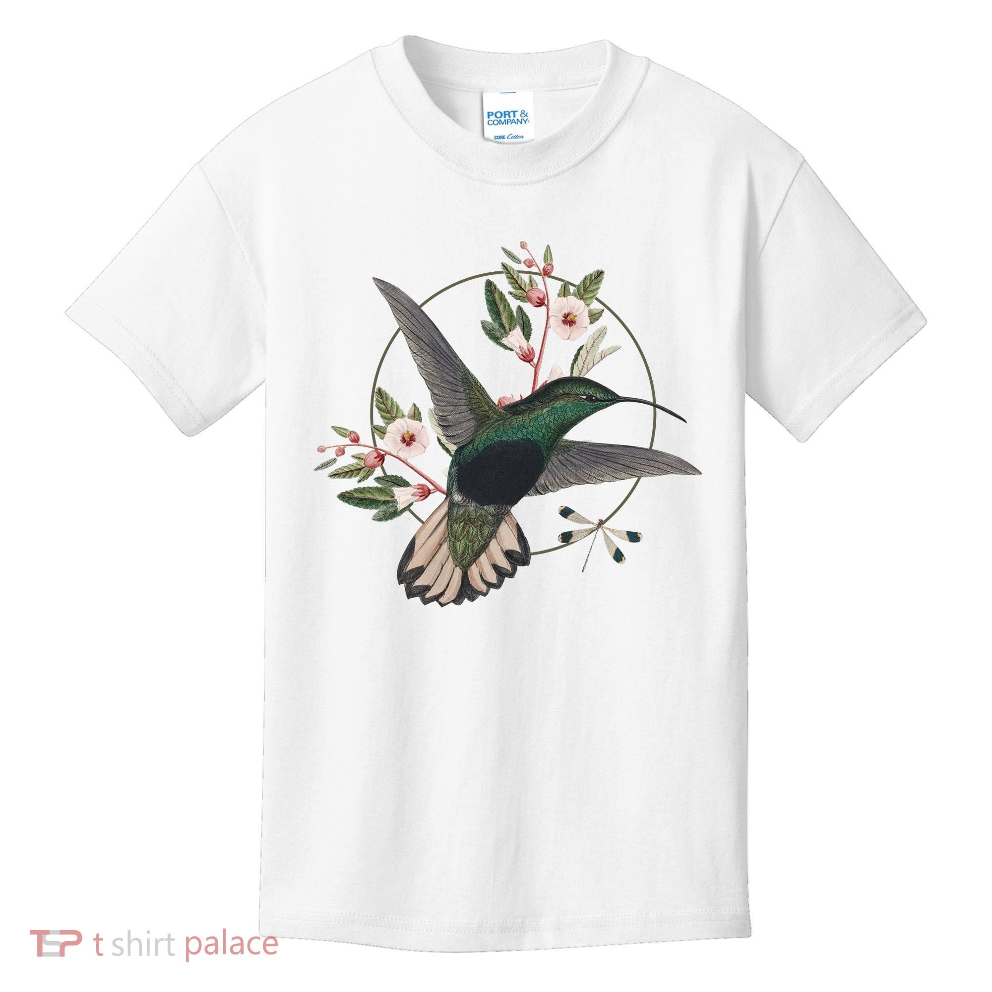 Floral Nature Hummingbird Kids T-Shirt