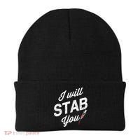 Funny Nurse I Will Stab You Funny Gift For Beanie thumb 0