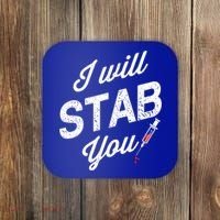 Funny Nurse I Will Stab You Funny Gift For Coaster thumb 0