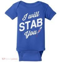 Funny Nurse I Will Stab You Funny Gift For Baby Bodysuit thumb 0