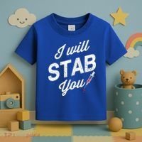 Funny Nurse I Will Stab You Funny Gift For Toddler T-Shirt thumb 3