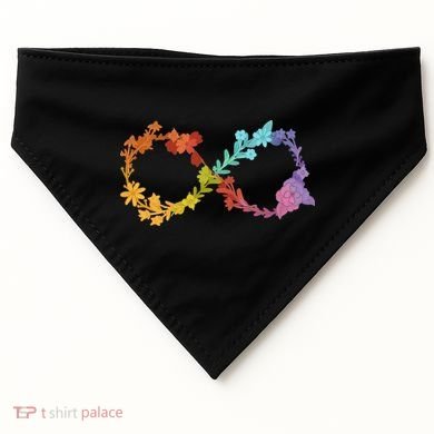 Floral Neurodiversity Infinity Symbol Autism Awareness USA-Made Doggie Bandana