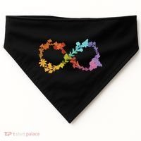 Floral Neurodiversity Infinity Symbol Autism Awareness USA-Made Doggie Bandana thumb 0