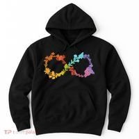 Floral Neurodiversity Infinity Symbol Autism Awareness Hoodie thumb 0
