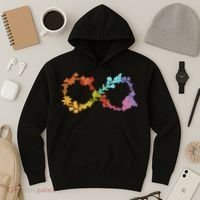 Floral Neurodiversity Infinity Symbol Autism Awareness Hoodie thumb 3