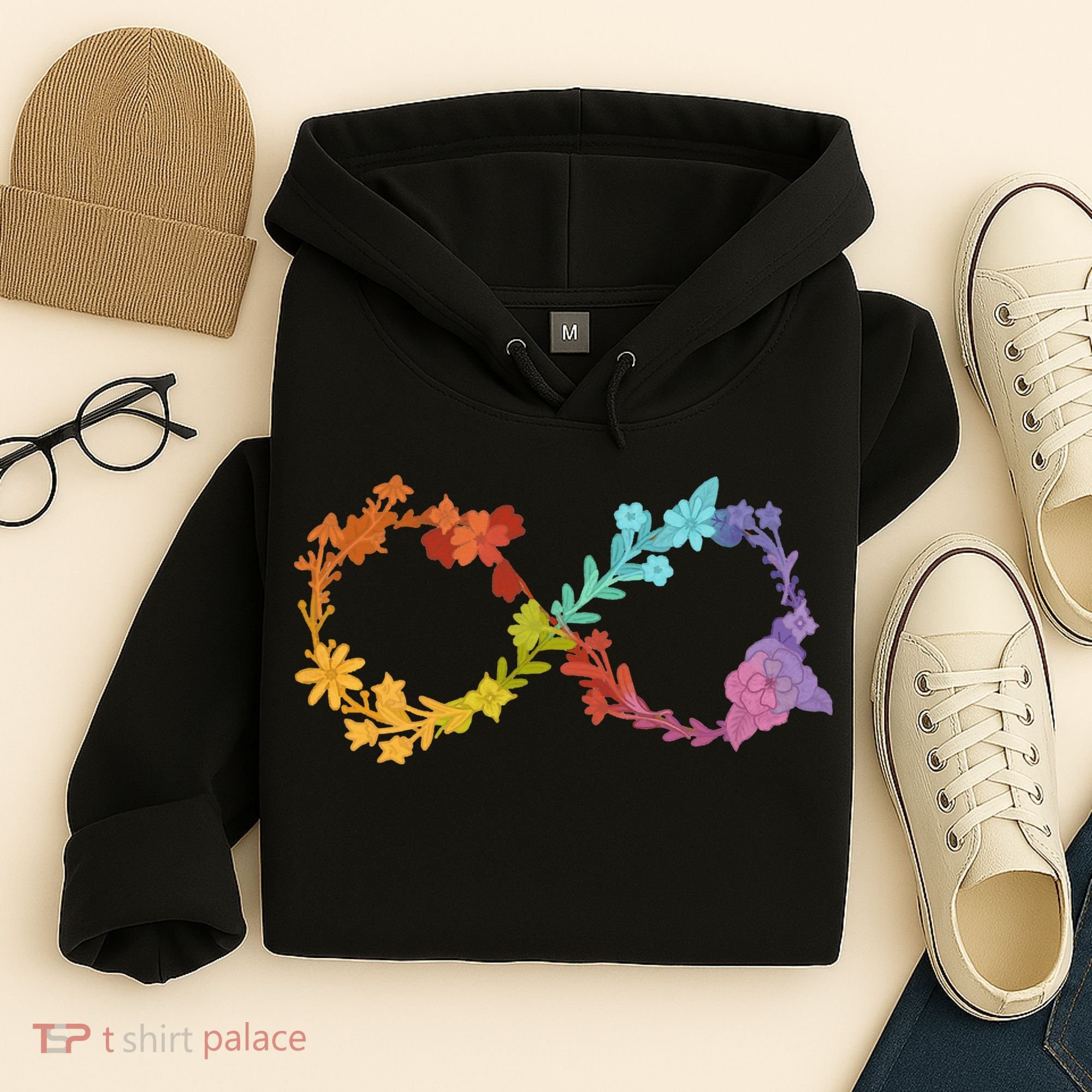Floral Neurodiversity Infinity Symbol Autism Awareness Hoodie
