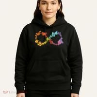 Floral Neurodiversity Infinity Symbol Autism Awareness Hoodie thumb 5