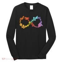 Floral Neurodiversity Infinity Symbol Autism Awareness Long Sleeve Shirt thumb 0