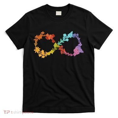 Floral Neurodiversity Infinity Symbol Autism Awareness T-Shirt