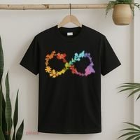 Floral Neurodiversity Infinity Symbol Autism Awareness T-Shirt thumb 2