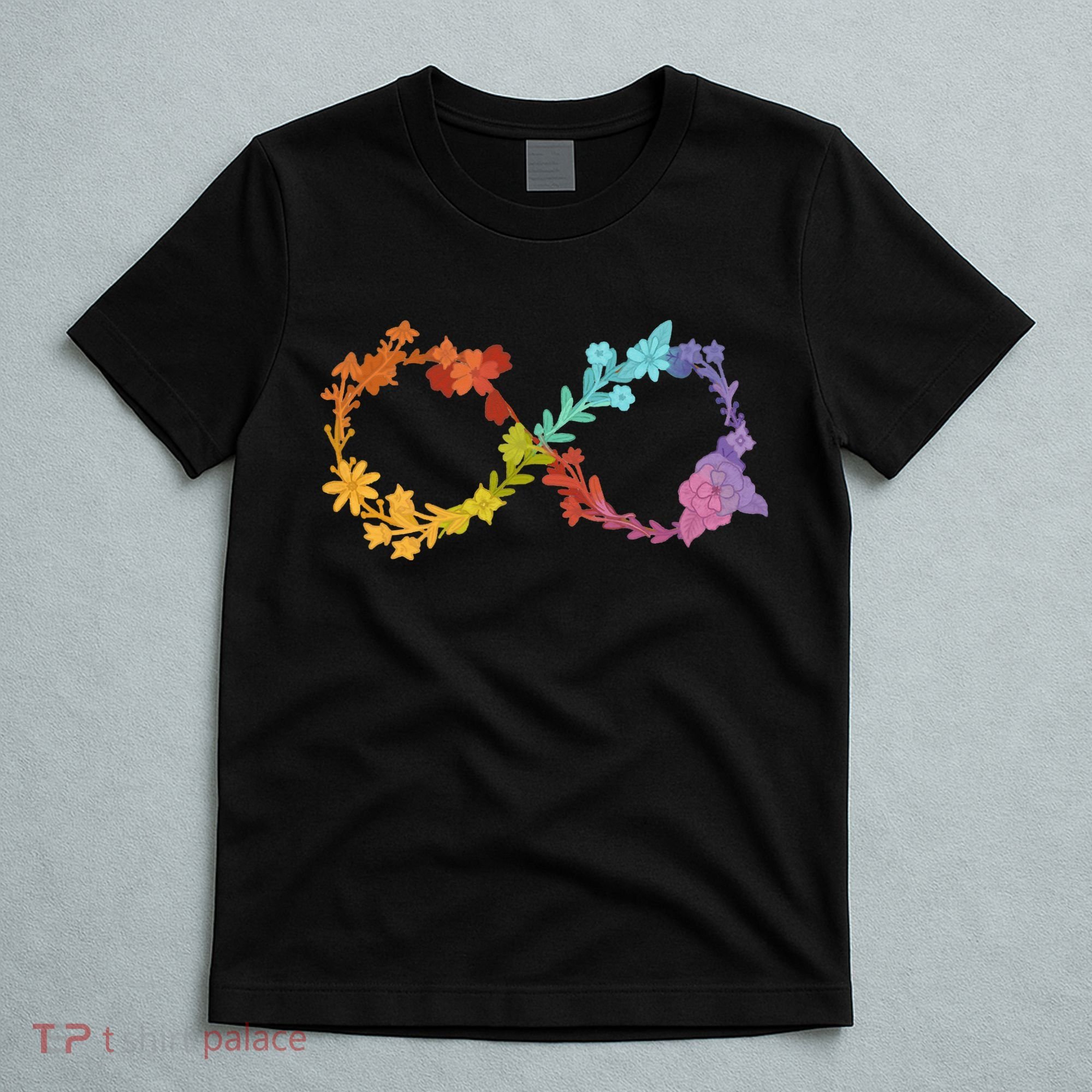 Floral Neurodiversity Infinity Symbol Autism Awareness T-Shirt