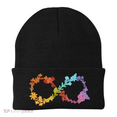 Floral Neurodiversity Infinity Symbol Autism Awareness Beanie