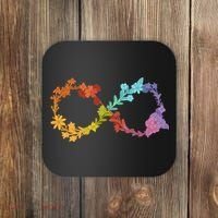 Floral Neurodiversity Infinity Symbol Autism Awareness Coaster thumb 0