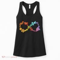 Floral Neurodiversity Infinity Symbol Autism Awareness Women's Tank Top thumb 0
