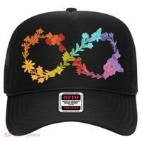 Floral Neurodiversity Infinity Symbol Autism Awareness Hat thumb 0