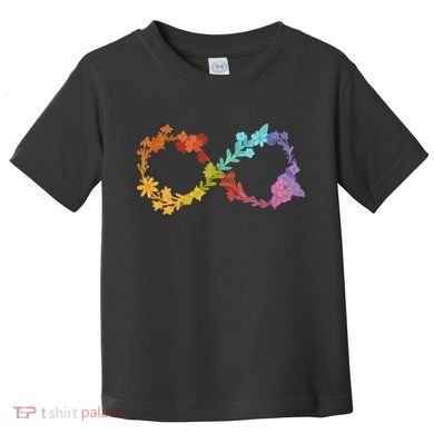 Floral Neurodiversity Infinity Symbol Autism Awareness Toddler T-Shirt