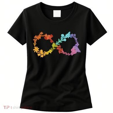 Floral Neurodiversity Infinity Symbol Autism Awareness Women's T-Shirt