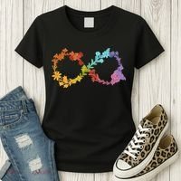 Floral Neurodiversity Infinity Symbol Autism Awareness Women's T-Shirt thumb 3
