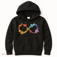 Floral Neurodiversity Infinity Symbol Autism Awareness Kids Hoodie thumb 0