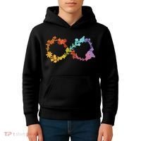 Floral Neurodiversity Infinity Symbol Autism Awareness Kids Hoodie thumb 4