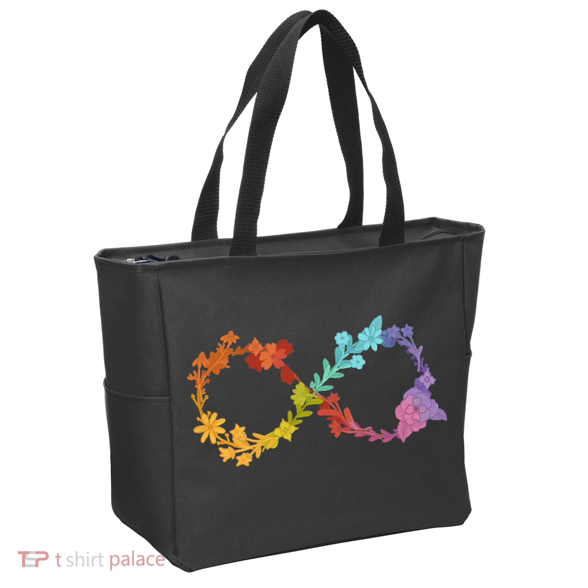 Floral Neurodiversity Infinity Symbol Autism Awareness Tote Bag