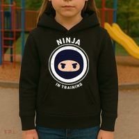 Funny Ninja In Training 1 Kids Hoodie thumb 3