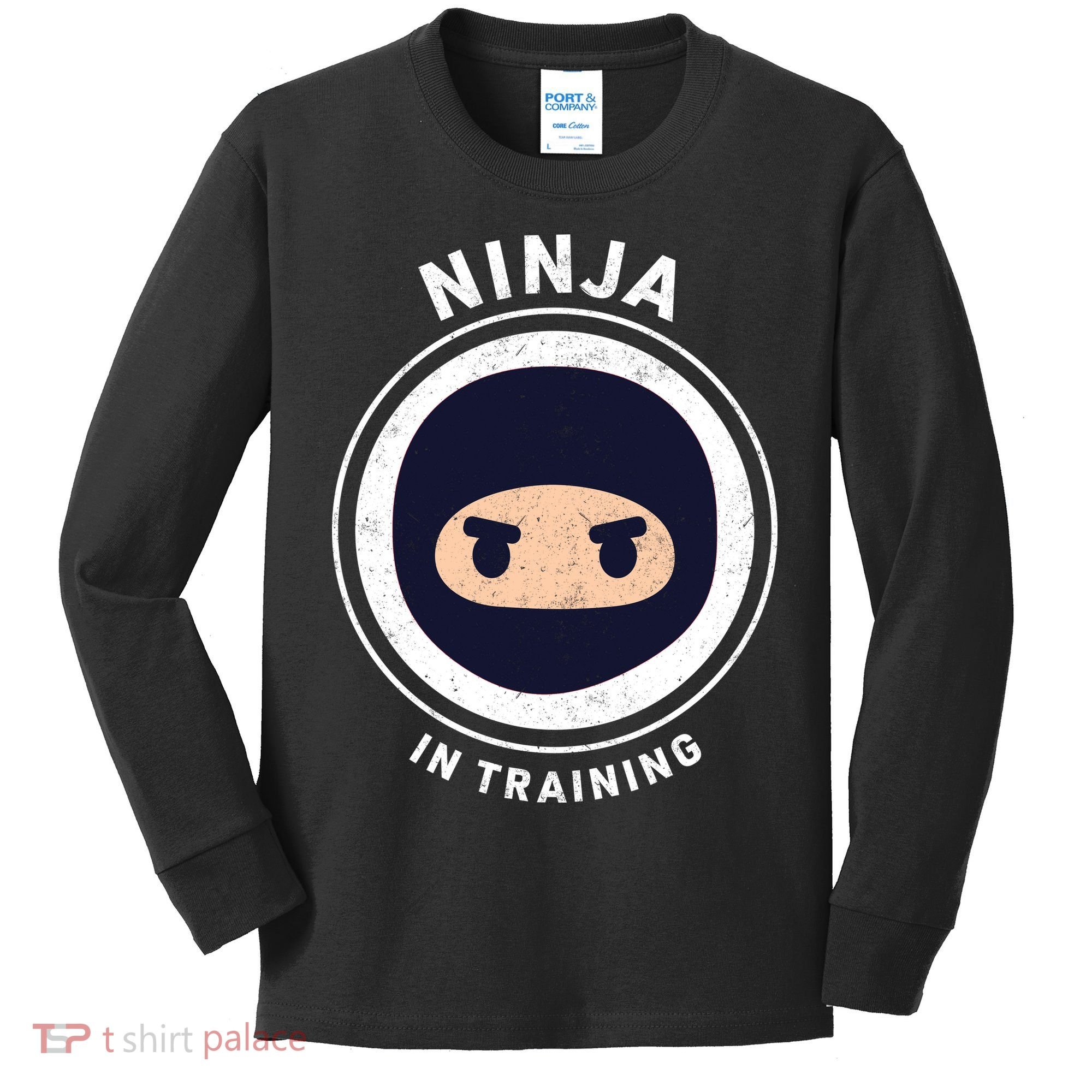 Funny Ninja In Training 1 Kids Long Sleeve Shirt