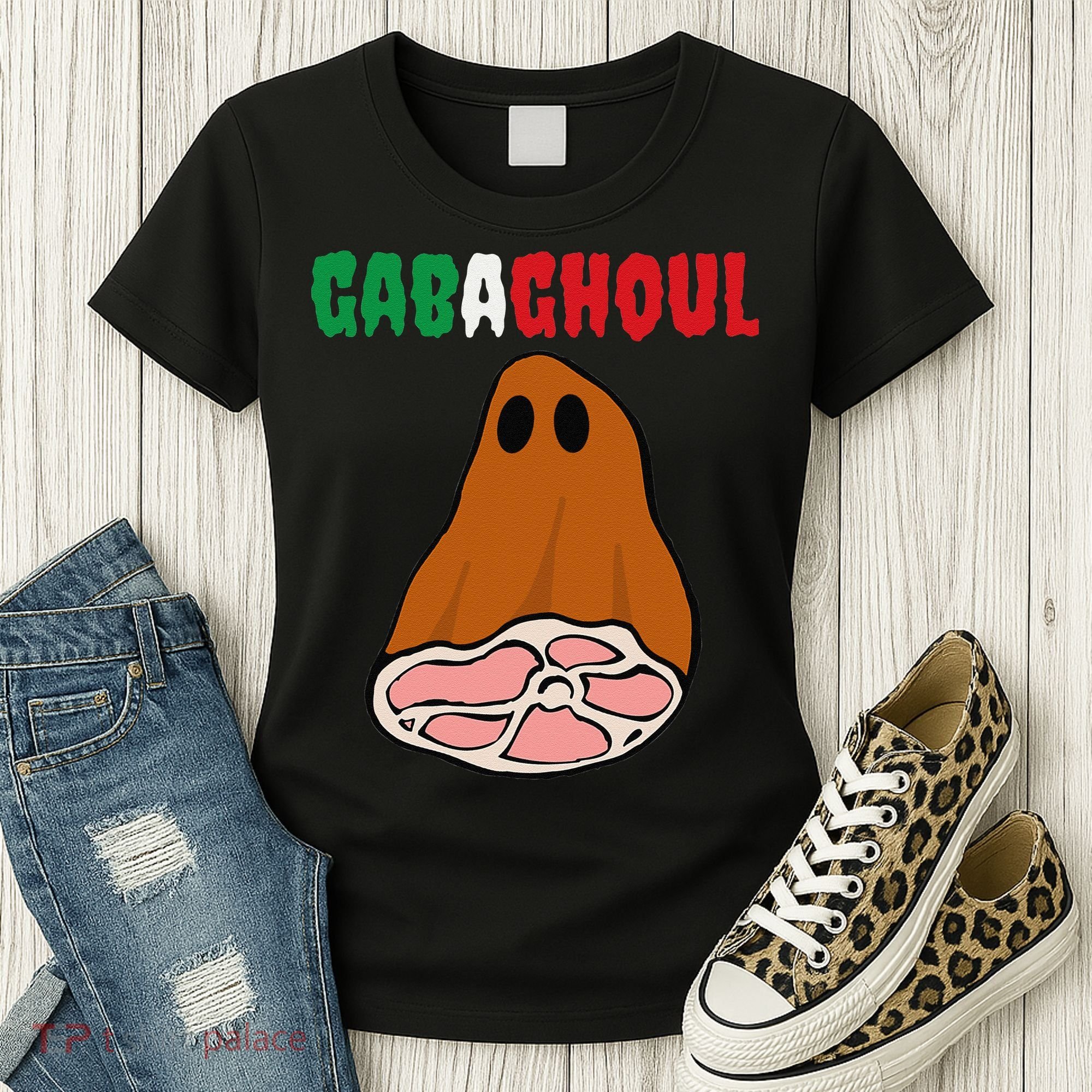 Funny New Jersey Slang Gabagool Spooky Halloween Gabaghoul Women's T-Shirt
