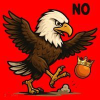 Funny No Kings In America Eagle Santa Hat thumb 1