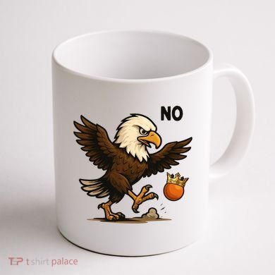 Funny No Kings In America Eagle Coffee Mug back
