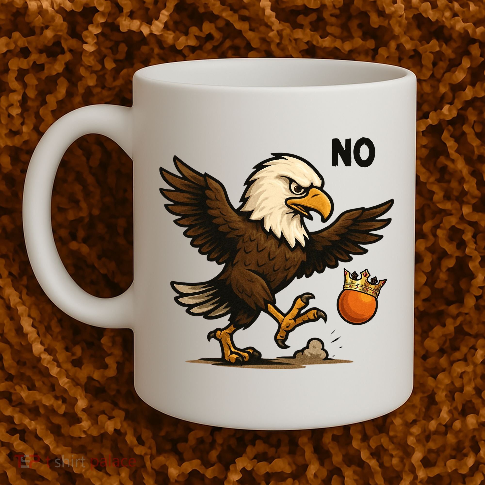 Funny No Kings In America Eagle Coffee Mug
