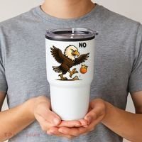 Funny No Kings In America Eagle Tumbler thumb 2