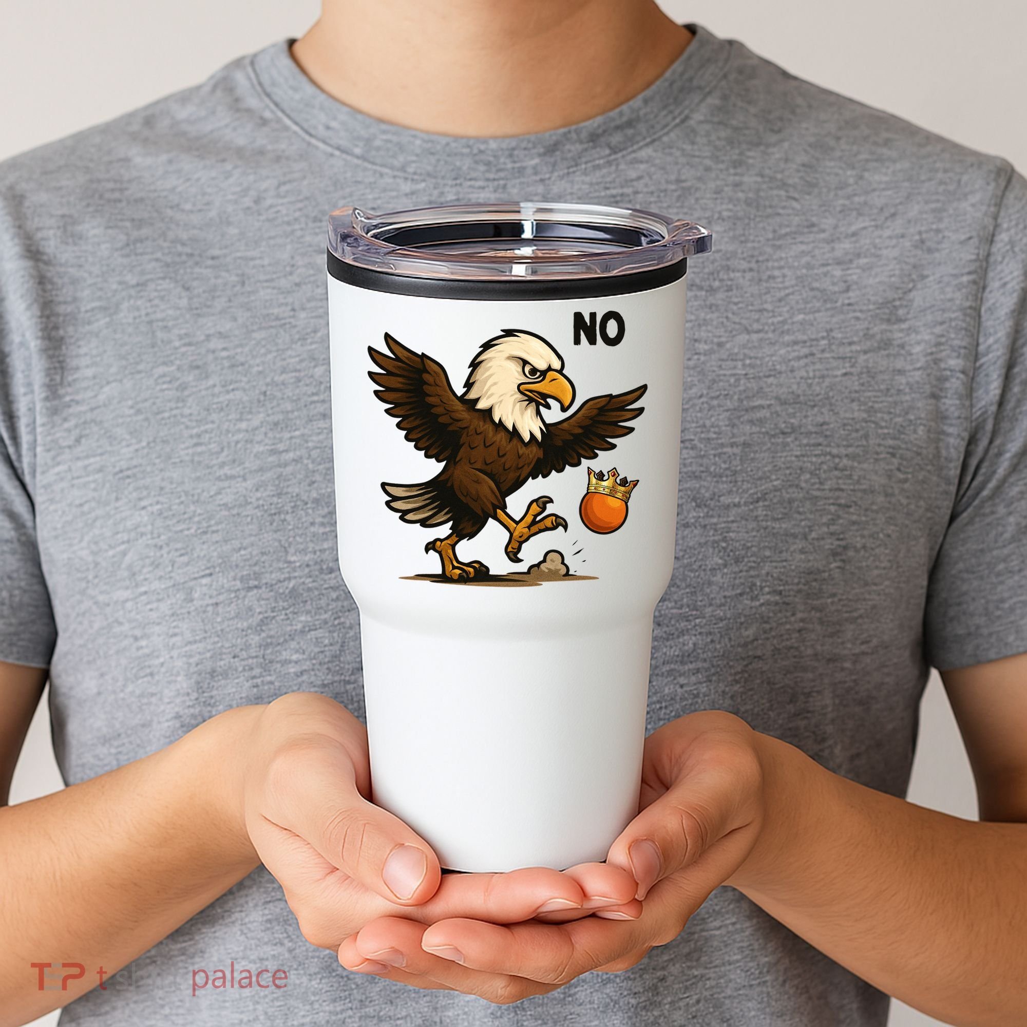 Funny No Kings In America Eagle Tumbler