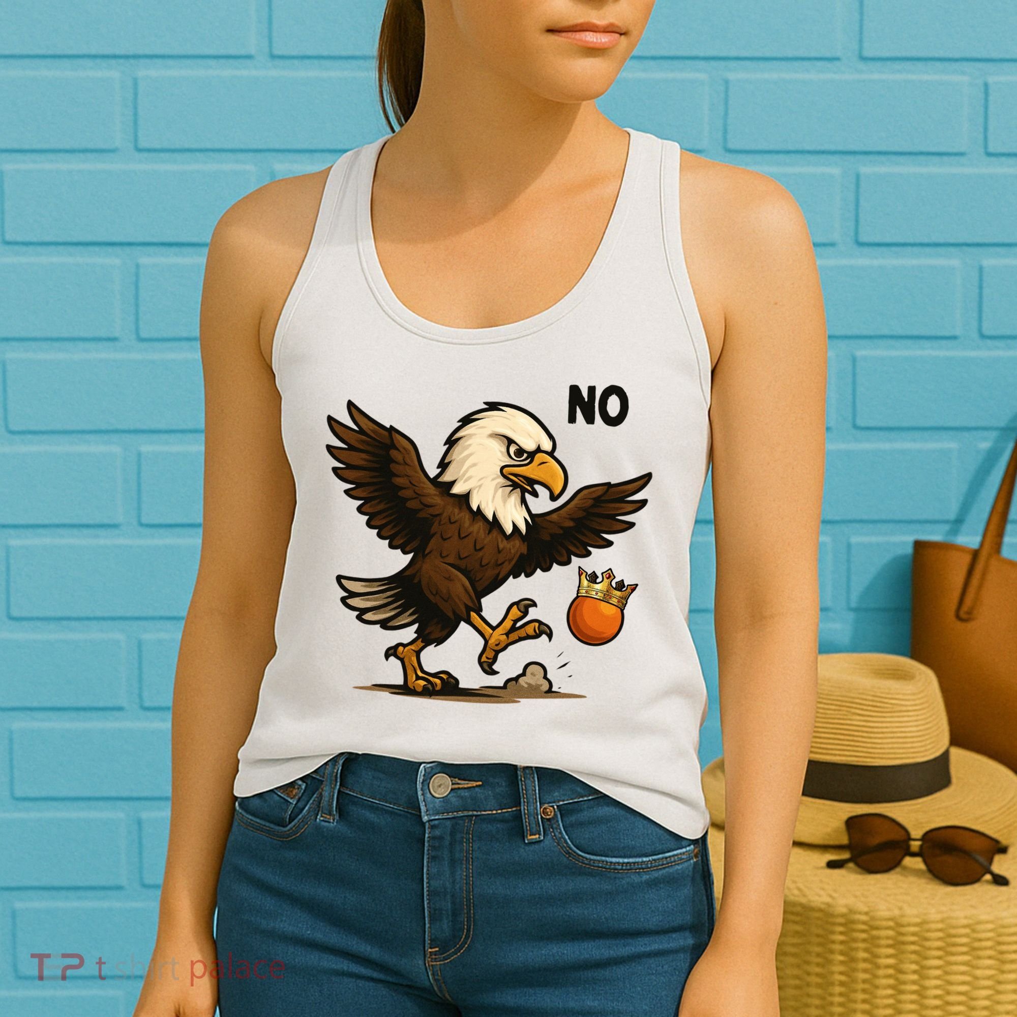 Funny No Kings In America Eagle Women's Tank Top
