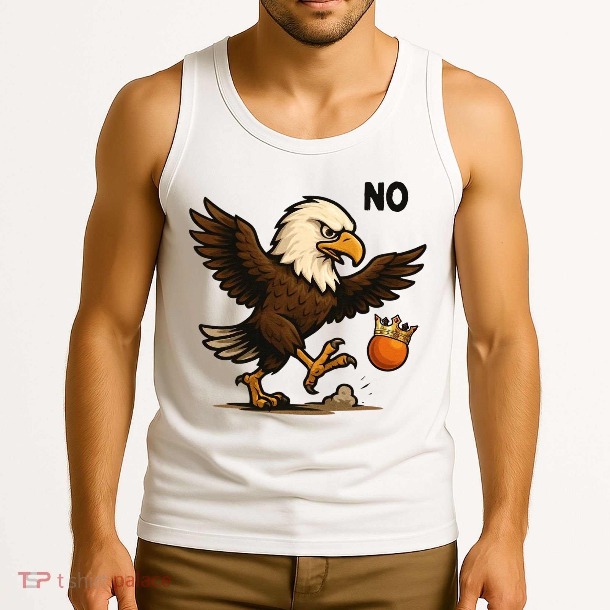 Funny No Kings In America Eagle Tank Top