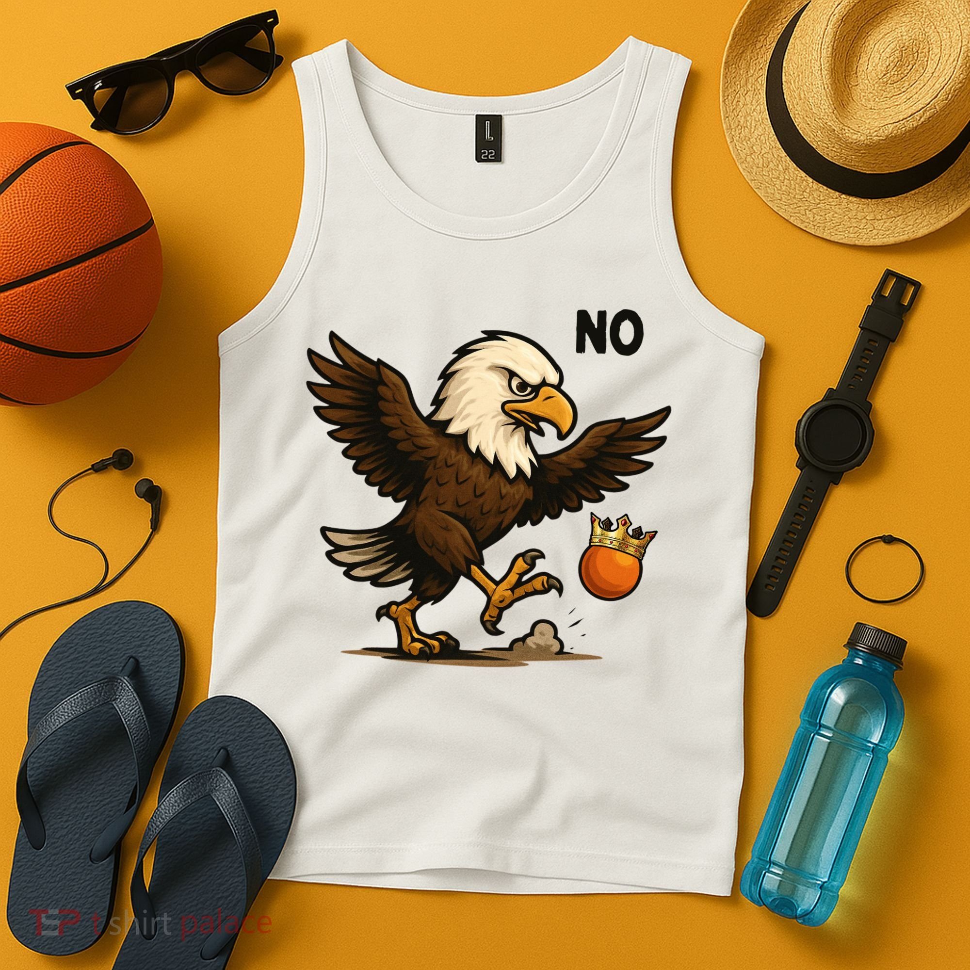 Funny No Kings In America Eagle Tank Top