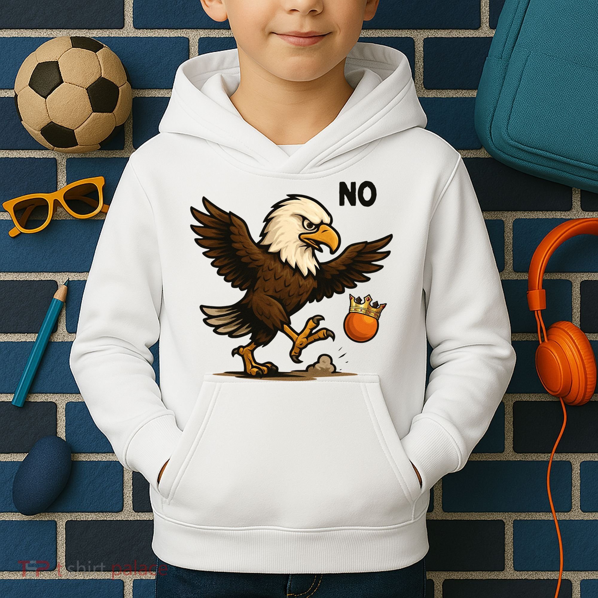 Funny No Kings In America Eagle Kids Hoodie