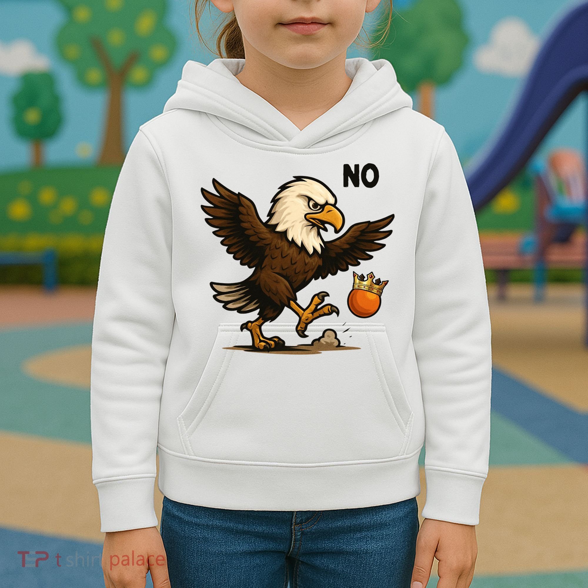 Funny No Kings In America Eagle Kids Hoodie