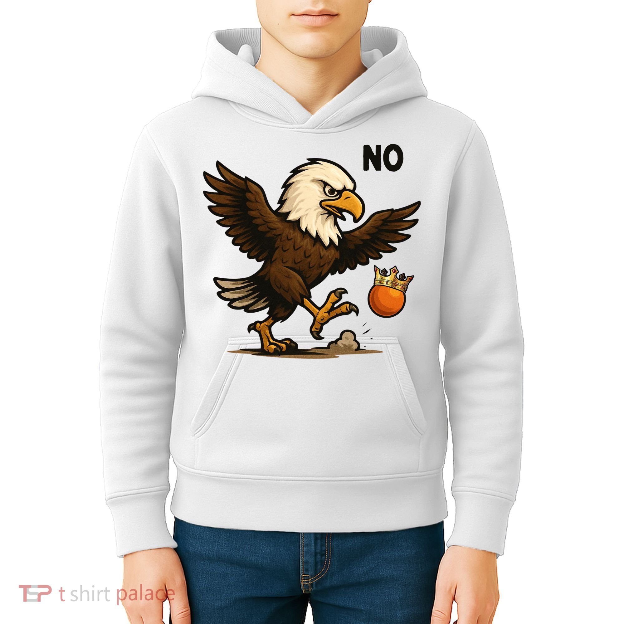 Funny No Kings In America Eagle Kids Hoodie