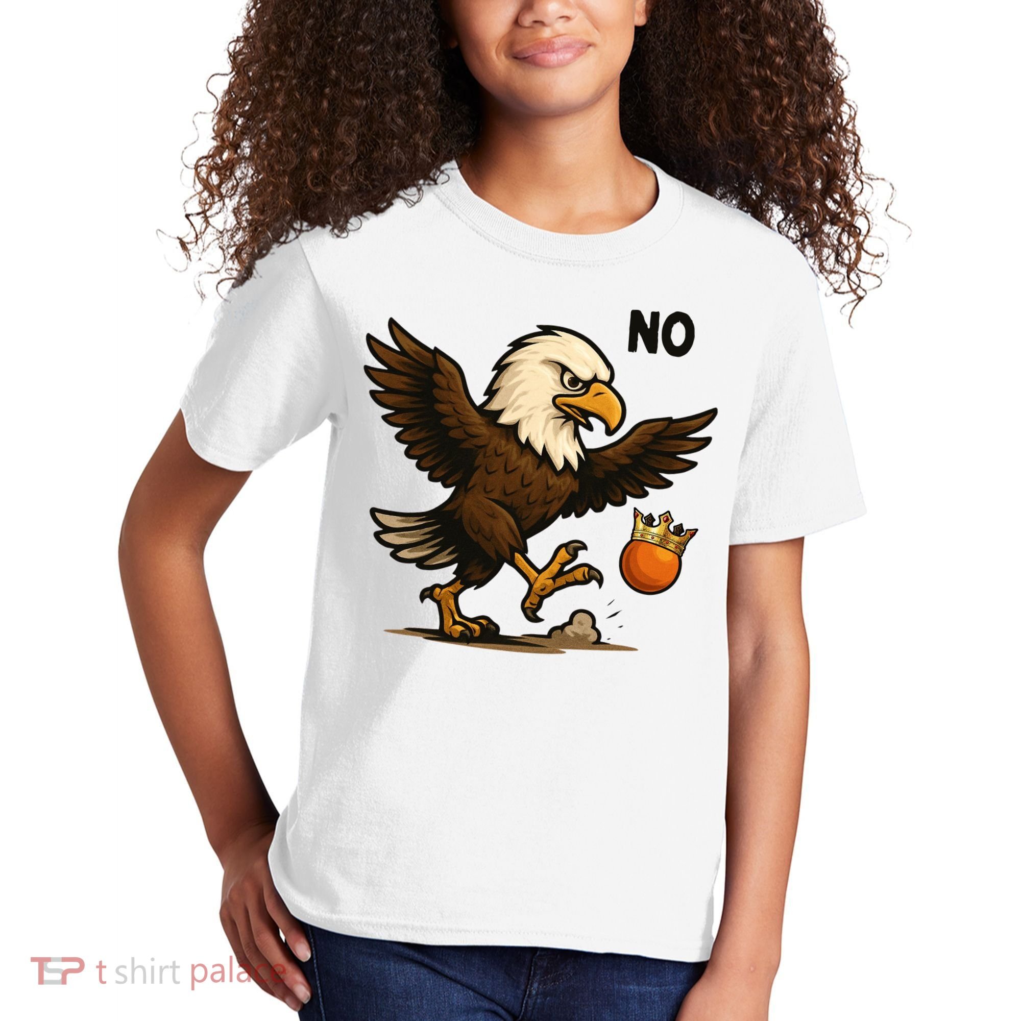 Funny No Kings In America Eagle Kids T-Shirt