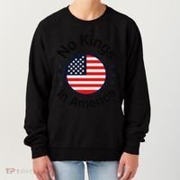 Funny No Kings In America Flag Protest Save Democracy Women's Sweatshirt thumb 0